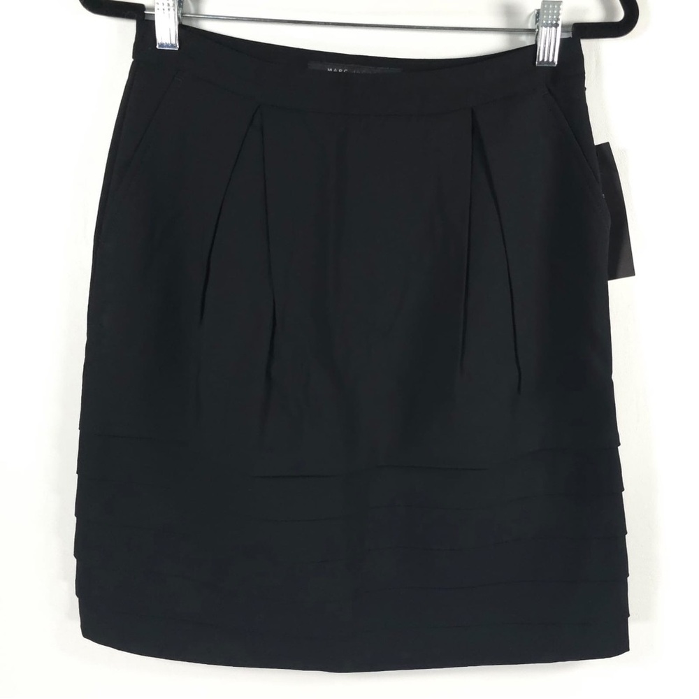 NWT MARC JACOBS WOOL Blend Half Horizontal Pleated Mini Skirt St M162127 Size 6